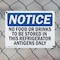 Signmission No Food Or Drinks To Be Stored In This Refrigerator, 14 in W x Rectangle, Plastic OS-2PACK-NS-P-1014-L-14618 - alternate 8